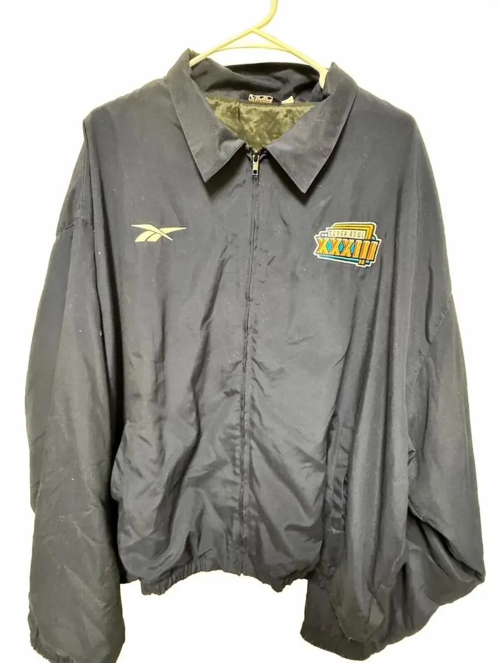 Vintage 90s Reebok Super Bowl XXXIII Jacket VCC Vantage Mens XXXL 3XL USA
